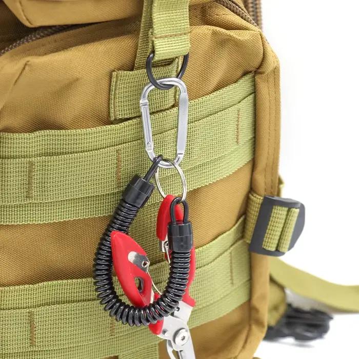 Lanyard de pêche 5 pièces rétractable élastique avec mousqueton pour clés et téléphone anti-perte