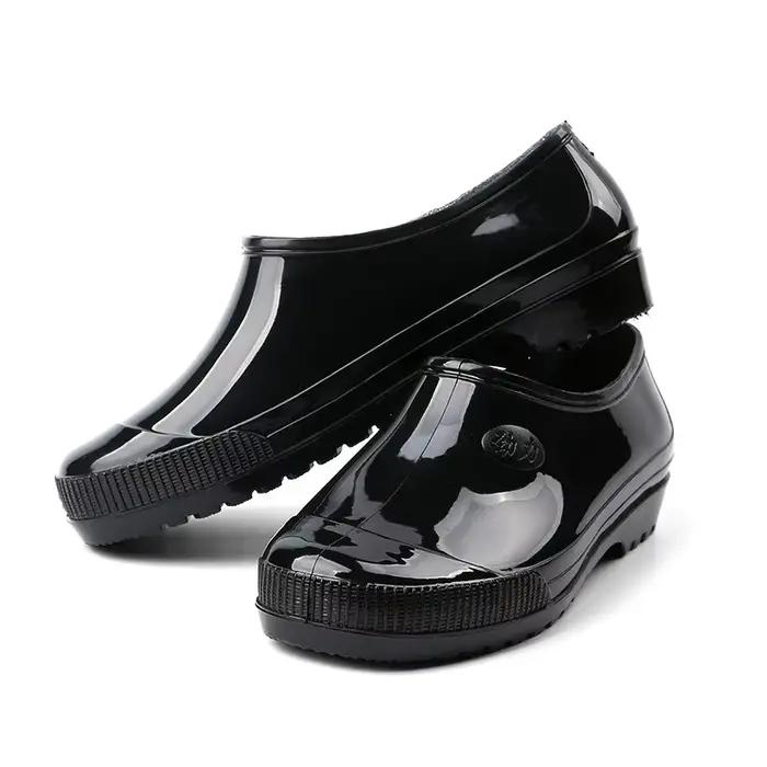 Bottes de pluie été hommes adolescents anti-dérapantes résistantes plastique basse tige