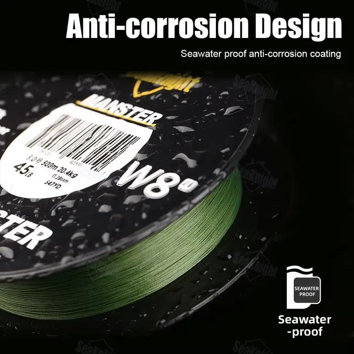 Ligne de pêche SeaKnight MONSTER W8 II 8 brins, PE multifilament lisse 150-500m, pour casting, 15LB à 100LB