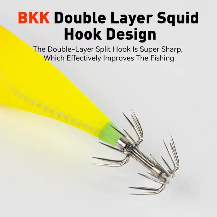 Leurre LEYDUN Luminous Horizontal Squid Jig 5pcs - Appât phosphorescent pêche calmar seiche crevettes mer