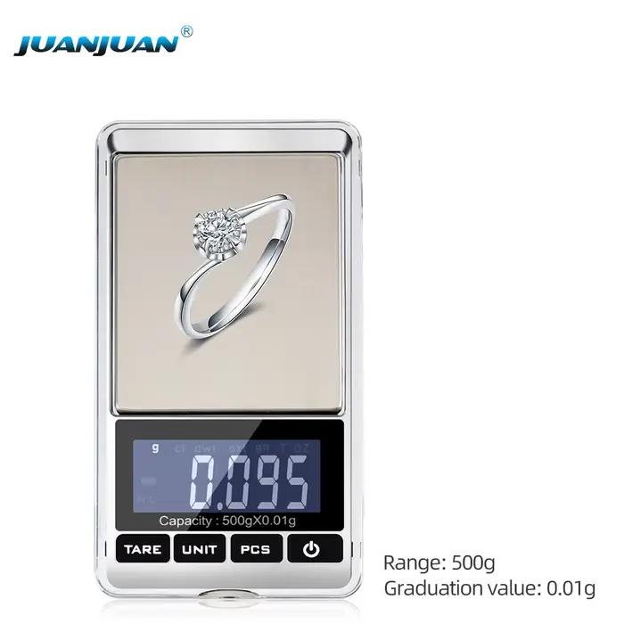 Balance de cuisine numérique 500g/0.01g portable - Pour aliments, bijoux et appâts de pêche - Affichage LCD précis