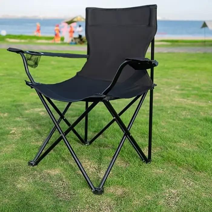 Chaise pliable de camping et plage avec accoudoirs - Accessoire pêche portable et confortable