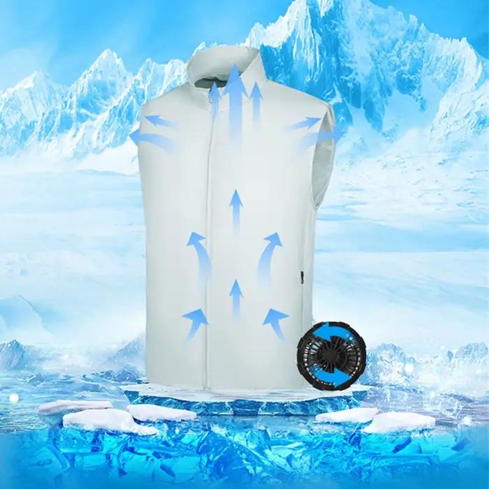Veste rafraîchissante homme sans manches, climatisation USB pour pêche et travail en haute température