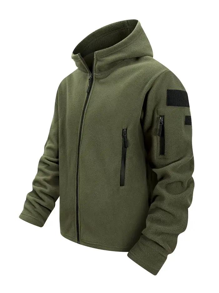 Veste de pêche polaire tactique chaude avec capuche - Taille S-3XL pour pêche hivernale
