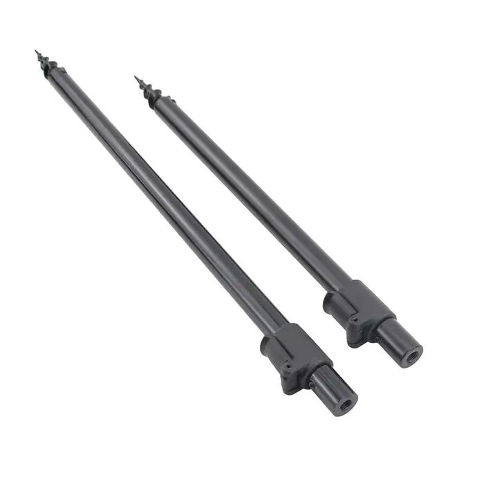 Support cannes Hirisi 2 pièces aluminium : rod pod stable pour pêche carpe depuis la berge confortable