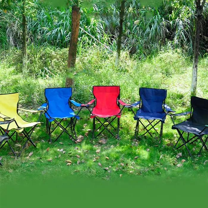 Chaise pliante pêche plage camping avec porte-bouteille tissu oxford portable siège extérieur