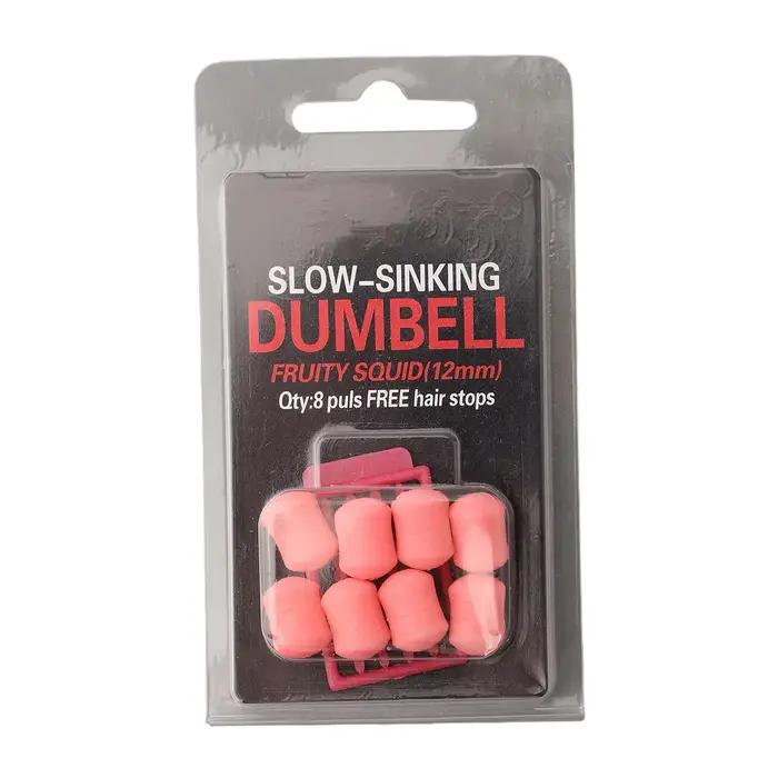 8 haltères plastique 12mm pour carpe - appâts artificiels à descente lente pour pêche fine et précise