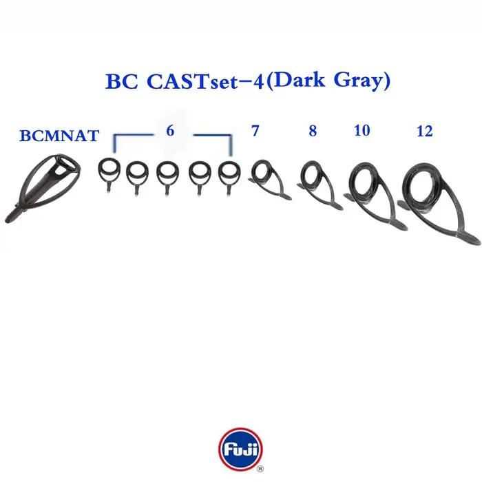 Set de guides Fuji Original KW CAST pour montage cannes spinning et casting - Cadre inox durable