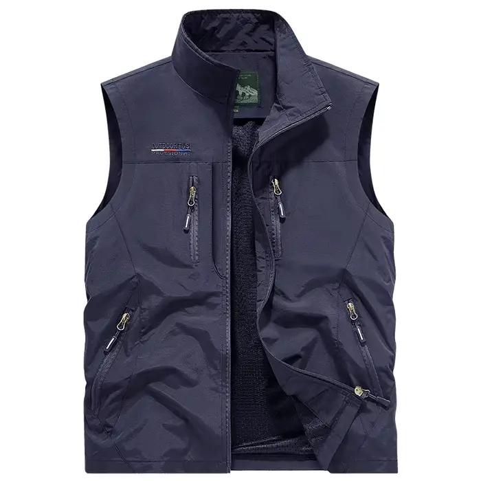 Veste cargo légère sans manches polyester pour homme activités estivales pêche randonnée campus usage quotidien