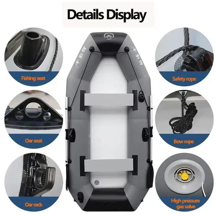 Radeau gonflable pêche 1.75-3.6m rivière lac - Canoë kayak sport avec plancher air résistant