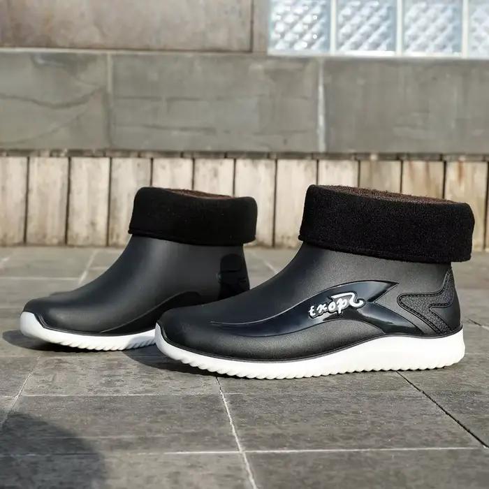 Bottes pluie homme courtes pêche antidérapantes résistantes cuisine lavage auto
