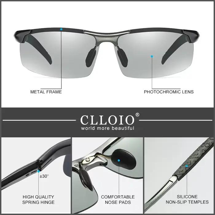 Lunettes de soleil photochromiques aluminium polarisées pêche conduite jour nuit anti-éblouissement