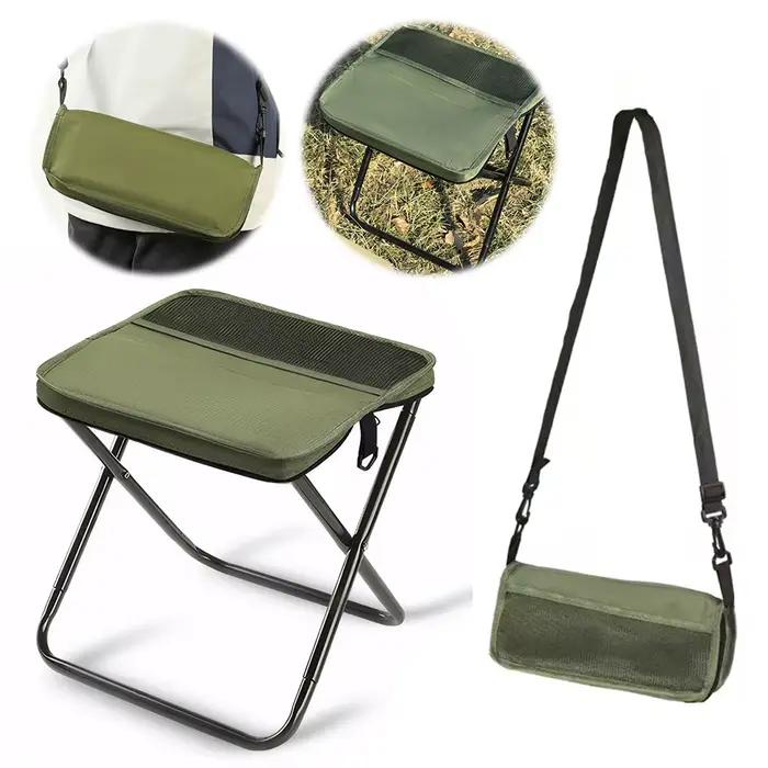 Tabouret sac à dos pliant pêche - Siège randonnée léger avec filet rangement pour aventures pêche
