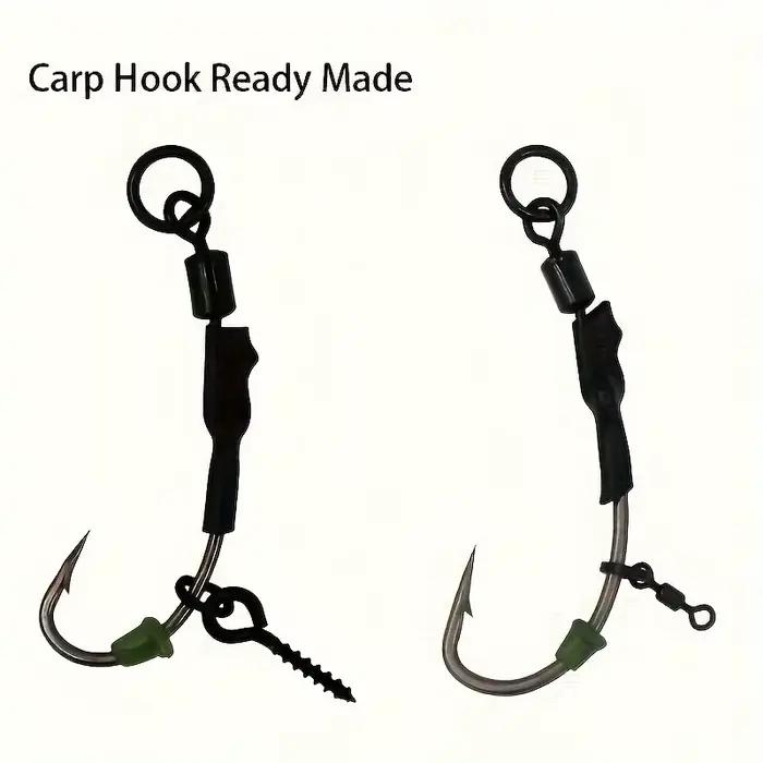Montages Carp Ready Tied 8PCS Ronnie Rig Hook Links Hair Combi Chod Rig pour Carpe de 2# à 8#