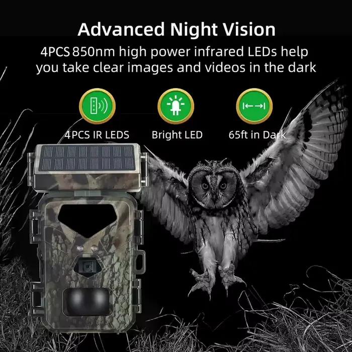 Caméra de chasse 4K vision nocturne infrarouge étanche IP65 surveillance cerfs sécurité jardin