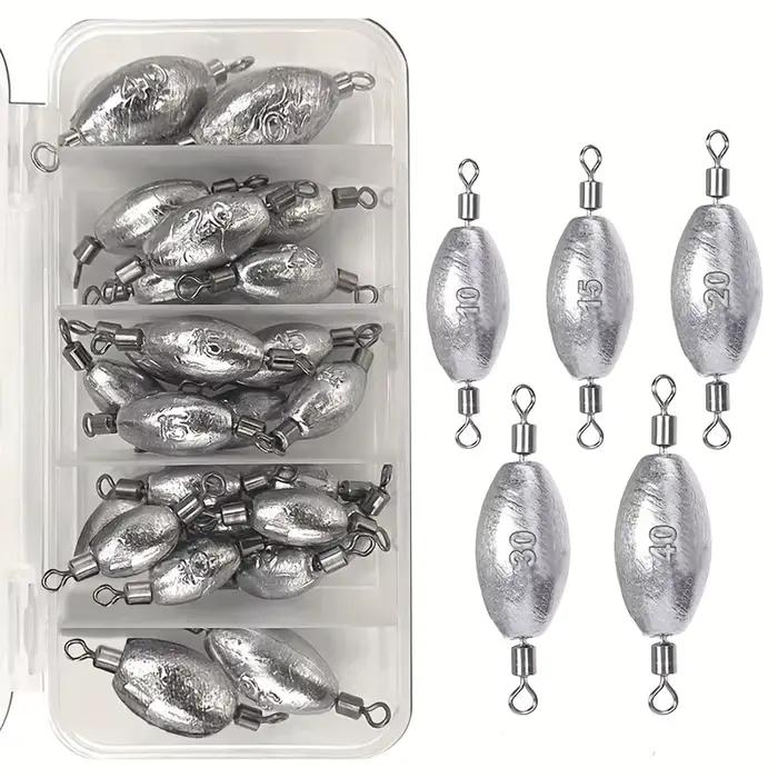 Plombs de pêche olivette plombée avec double émerillon pour pêche en traîne et ligne