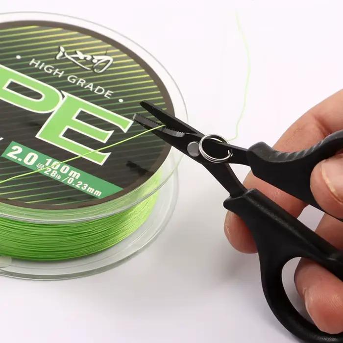 1set Titanium Coating Stainless Steel Fishing Scissor Plier Cut PE Braid Line Cu
