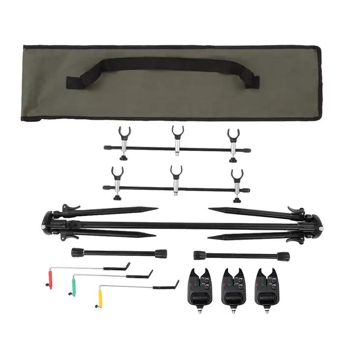 Support de canne Lixada réglable avec 3 alarmes de touche - Pod pour pêche carpe avec indicateurs
