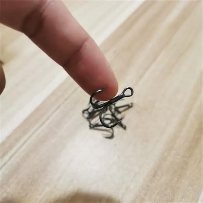 10 hameçons triples affûtés acier carbone pour leurres et appâts tailles 2 à 10 pêche