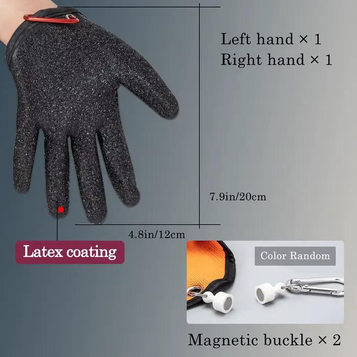Gants de pêche professionnels anti-dérapants avec aimant - Protection mains pêcheur chasse