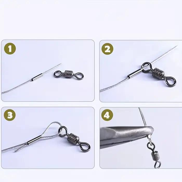 500 pièces de raccords en cuivre pour bas de ligne, tubes à sertir pour pêche sur