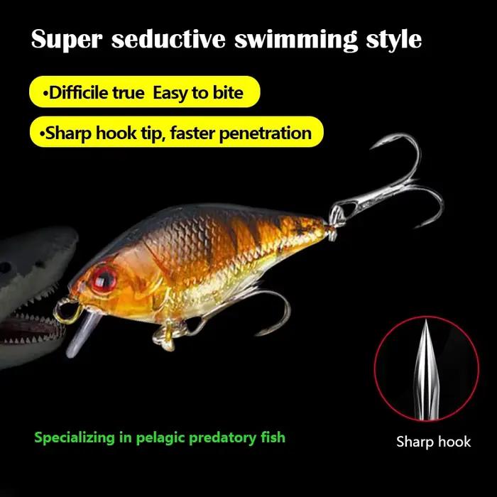 Leurre VIB Hard 3D Eyes 7.5cm 10.2g - minnow coulant avec hameçons triples pour pêche aux carnassiers