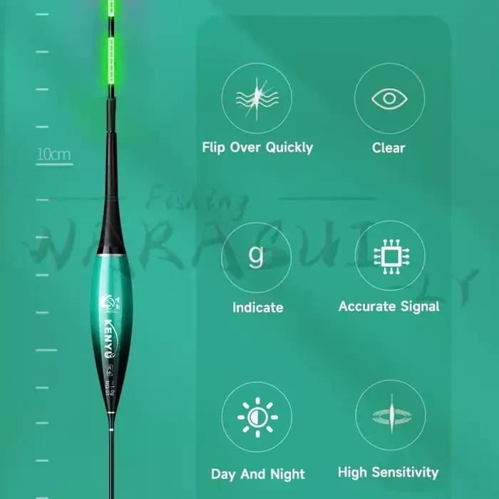 Set 2 pièces flotteur électronique LED 2024 haute sensibilité pour pêche nocturne - équipement nano