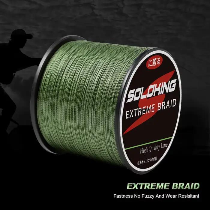 Ligne de pêche tresse SOLOKING 300m-1000m 4 brins ultra-résistante pour truite et pêche en mer 10LB-80LB