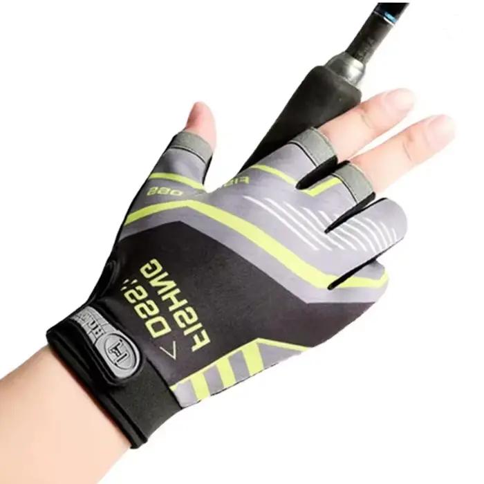 Gants pêche Luya 1 paire anti-coupures antidérapants trois doigts respirants anti-vent anti-UV