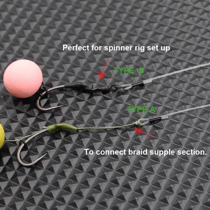 Section boom crimpée pour montage combi rig et hair rig pêche carpe feeder method
