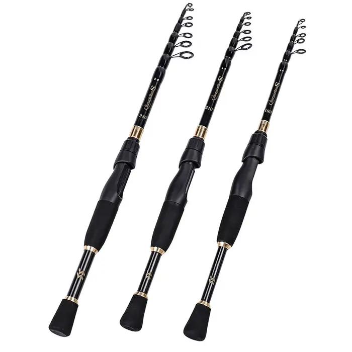 Canne télescopique Sougayilang ultralégère carbone 1.8-2.4m pour pêche spinning précise
