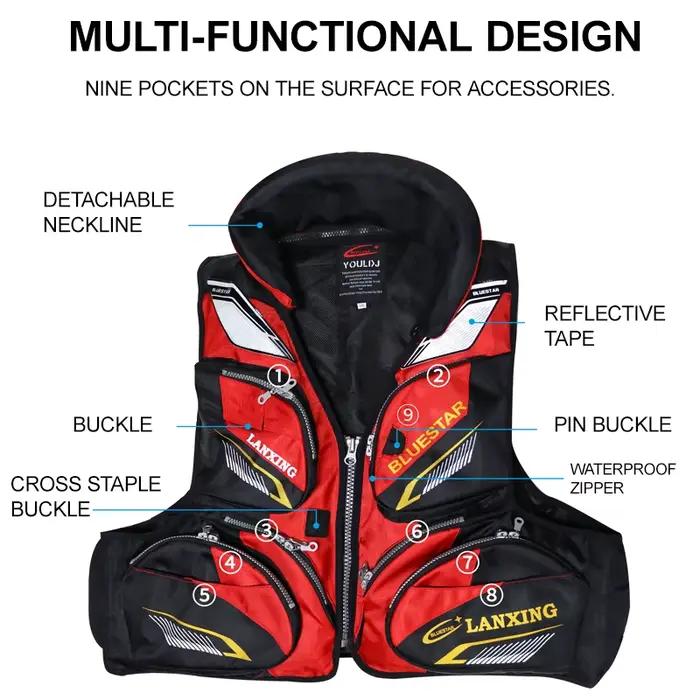 Veste de pêche flottante homme J45, flottabilité 7,5 kg pour pêche sportive et bateau