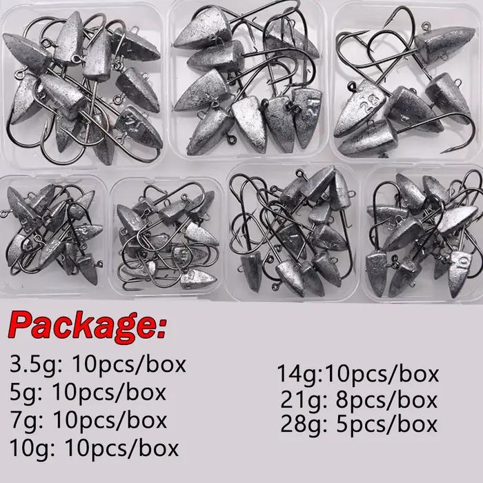 Hameçons Triangle Head NED MrLurion 3.5g-28g pour leurres souples - pêche au jig et appâts naturels