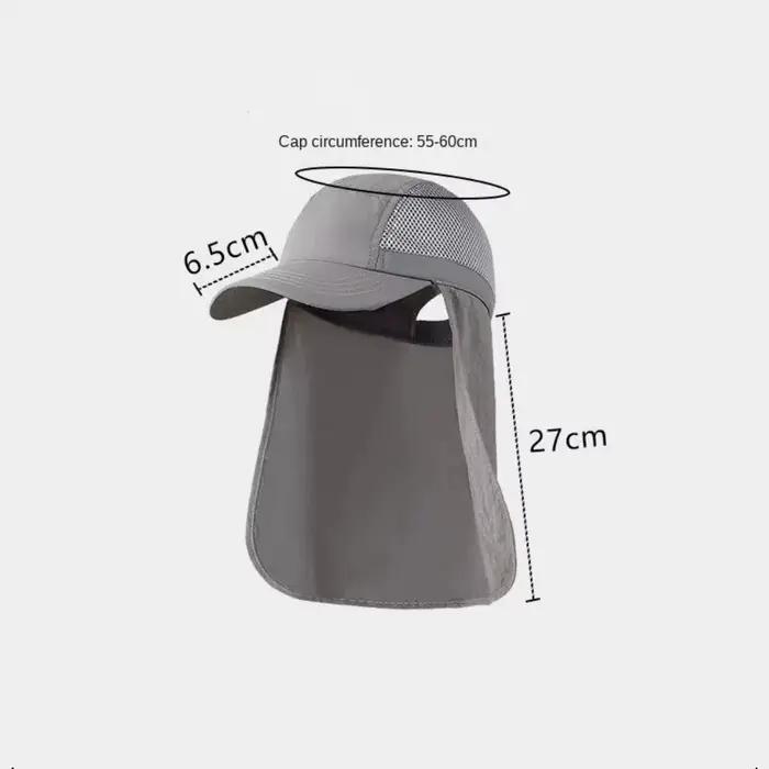 Casquette de pêche protection solaire avec rabat cou-nuque réglable pour homme et femme été