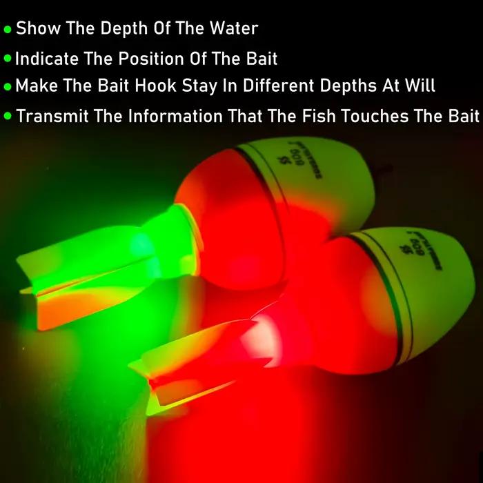 Flotteurs lumineux Sougayilang forme fusée 2 pièces, 6 tailles, mousse haute densité pour pêche avec lest