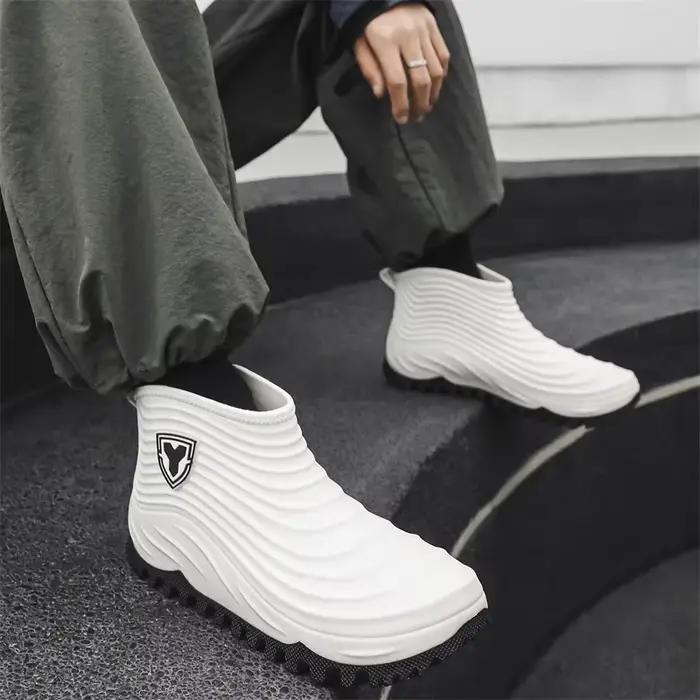 Low-Top Men's Rain Boots Waterproof Slip-Resistant Trendy Short Waterproof PVC S