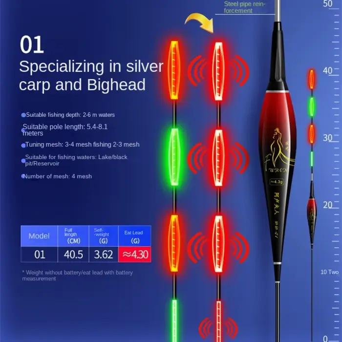 Flotteur lumineux intelligent 2026 avec alarme de touche et changement de couleur pour la pêche, accessoire indispensable