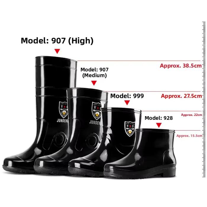 Bottes de pluie unisexes High-Tube semelle caoutchouc antidérapante pour pêche et travail sécurisé