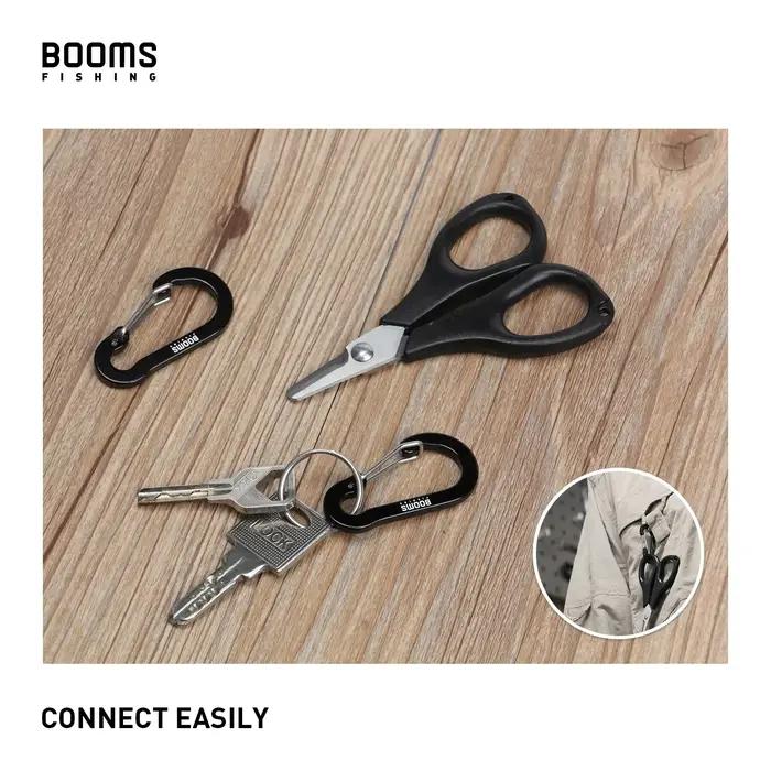 Mousquetons aluminium Booms Fishing 10 pièces - Clips multifonctions 5cm pour accessoires de pêche et clés