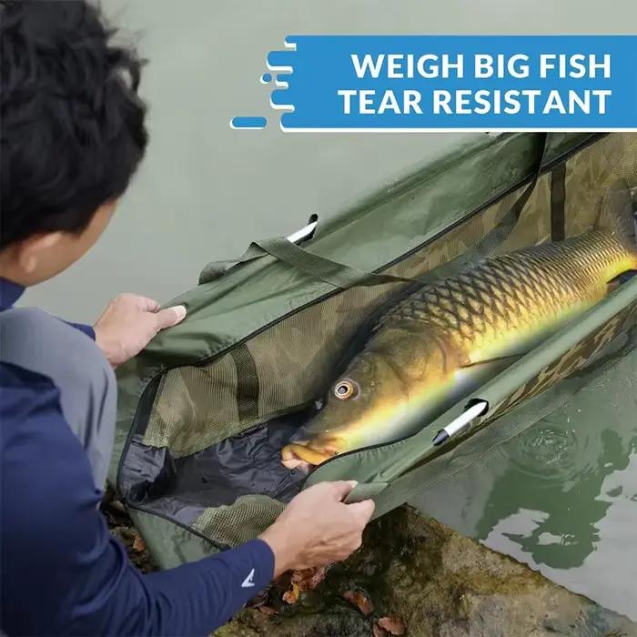 Sac de pesée pour poissons pliable - Filet de mesure pour pêche au bar et poissons carnassiers