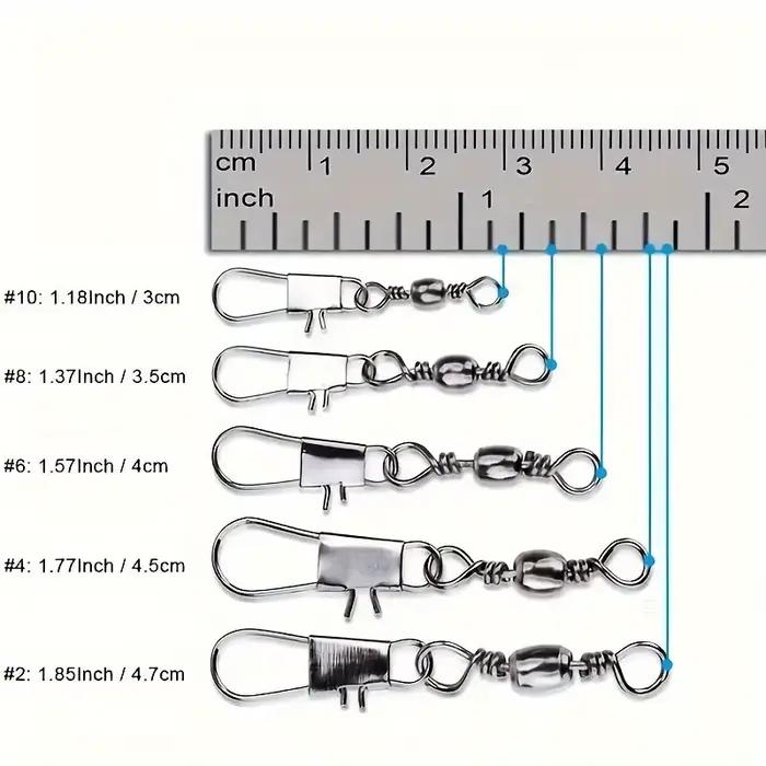 50 émerillons rapides en acier inoxydable pour pêche eau douce et mer - Durabilité garantie