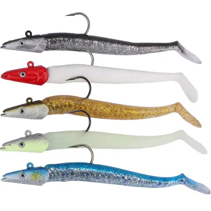 5 Leurres Souples avec Cuillère 10g/11cm - Wobblers Artificiels pour Pêche au Jig