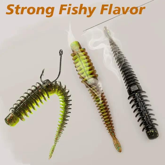 10 leurres souples TPE 6.5-8.5cm pour carp fishing - appâts aromatisés avec hameçons intégrés
