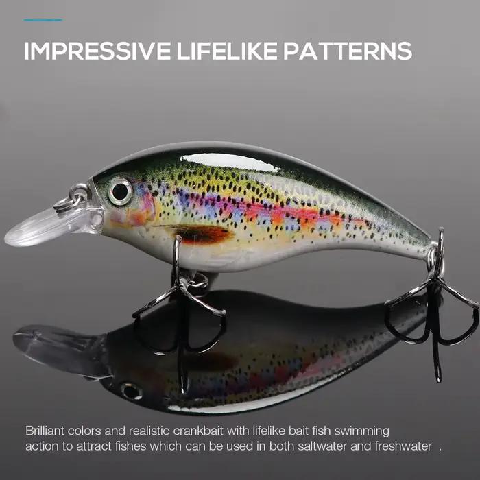 Leurre de pêche leurre dur flottant 6cm 10g Black Minnow pour truite et perche crankbait jerkbait