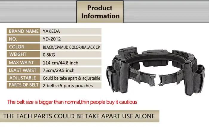Ceinture tactique Yakeda noir pour pêche airsoft - Équipement sécurité chasse outdoor