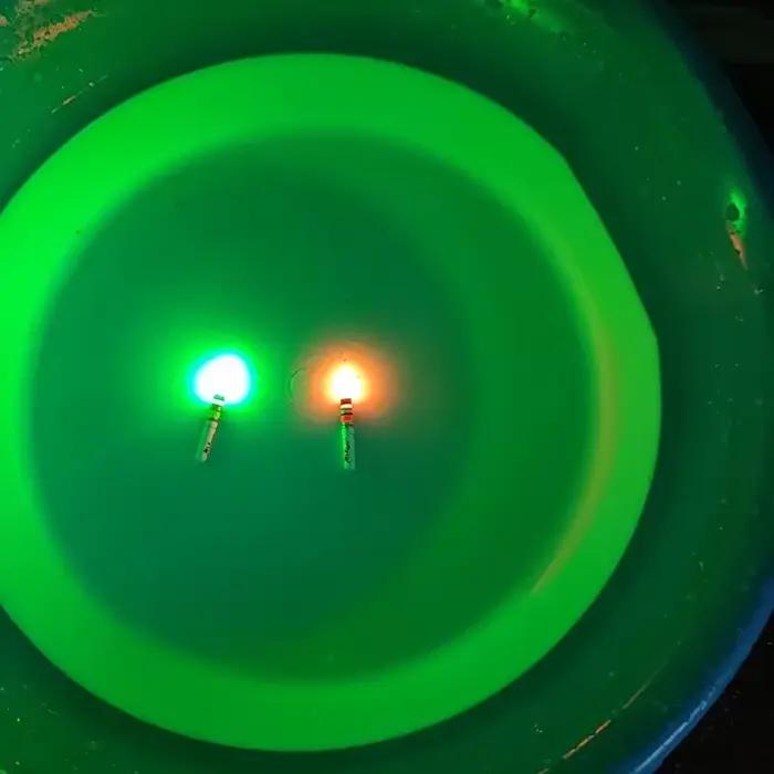 10 bâtons lumineux vert/rouge LED pour pêche nocturne - fonctionne avec piles CR322