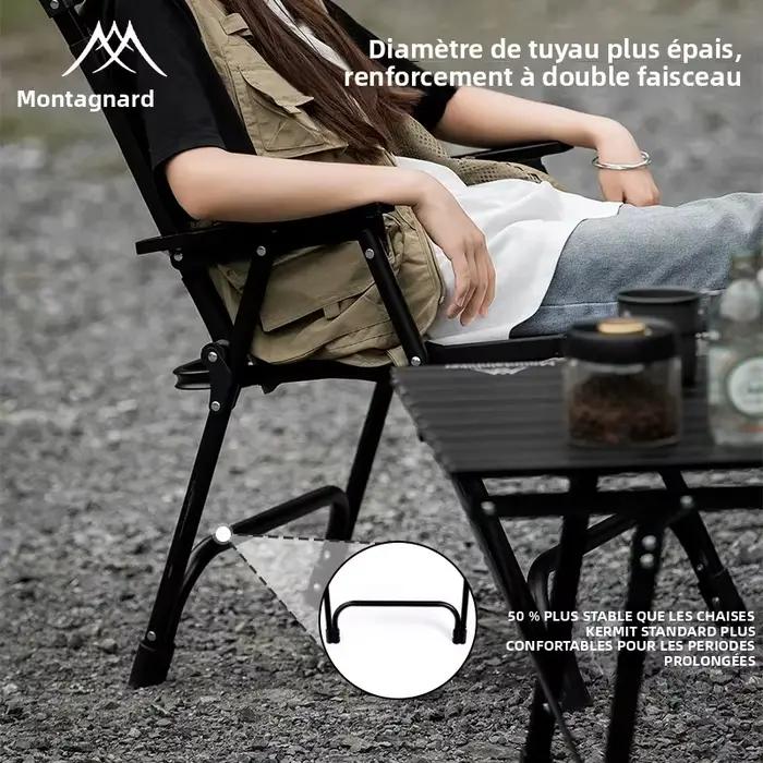 Chaise de camping pliante avec dossier et housse de transport en tissu Oxford pour pêche pratique