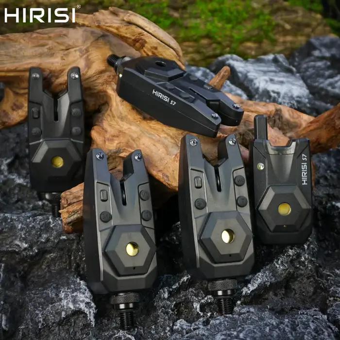 Kit d'alarme sans fil étanche Hirisi pour pêche à la carpe - Set 1+2 avec indicateur S7