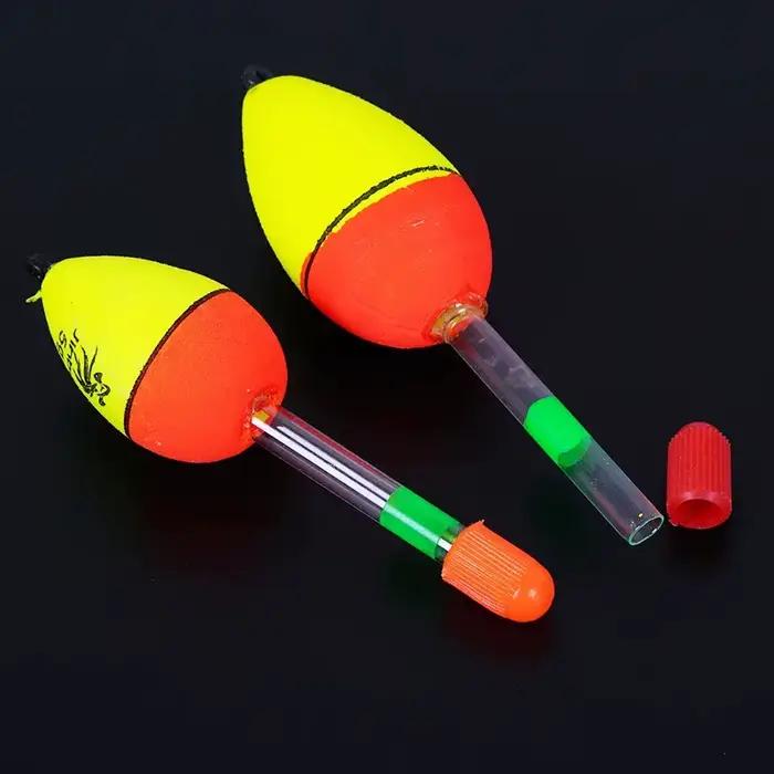 2 ou 10 flotteurs lumineux EVA pour pêche nocturne mer roche lumière stick mousse plastique