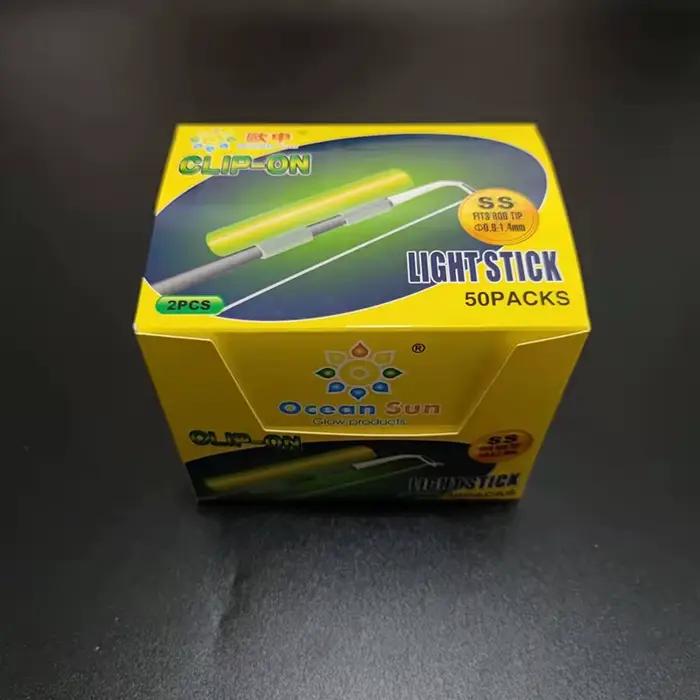 100 bâtons luminescents pour pêche nocturne - tailles SS à XXL avec clips pour canne